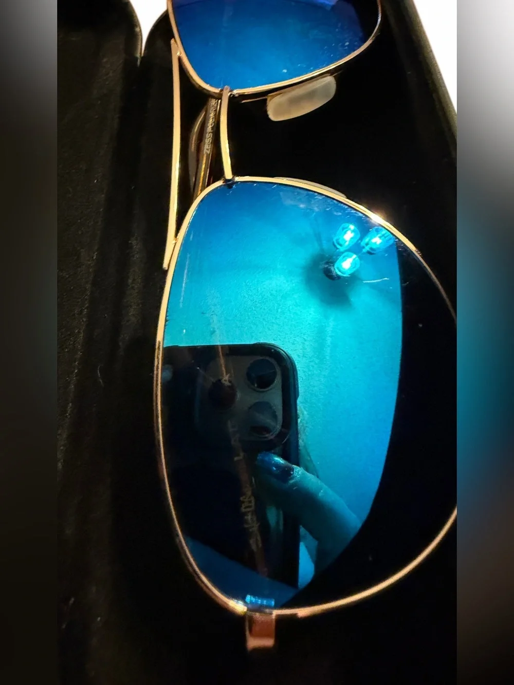 Salt Life Aviator Sunglasses Polarized Blue Mirrored Lenses Gold Frame